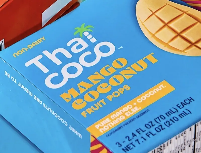 A Thai Coco Mango Coconut fruit pops box